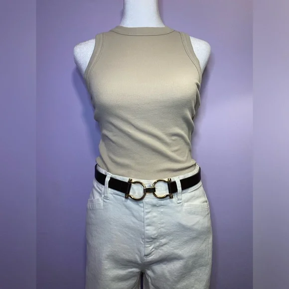 ⭐️BOGO⭐️ Ann Taylor Factory off white high-waisted, wide-leg, cropped jeans - Picture 2 of 11